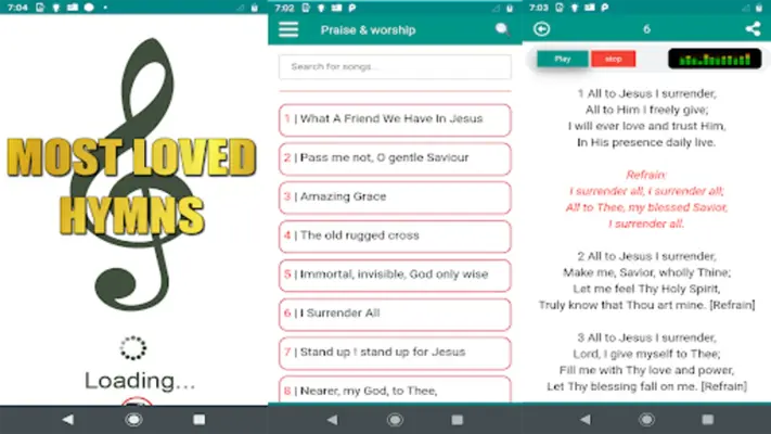 Most Loved hymns android App screenshot 0