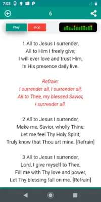 Most Loved hymns android App screenshot 5