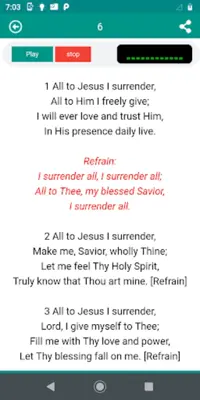 Most Loved hymns android App screenshot 6